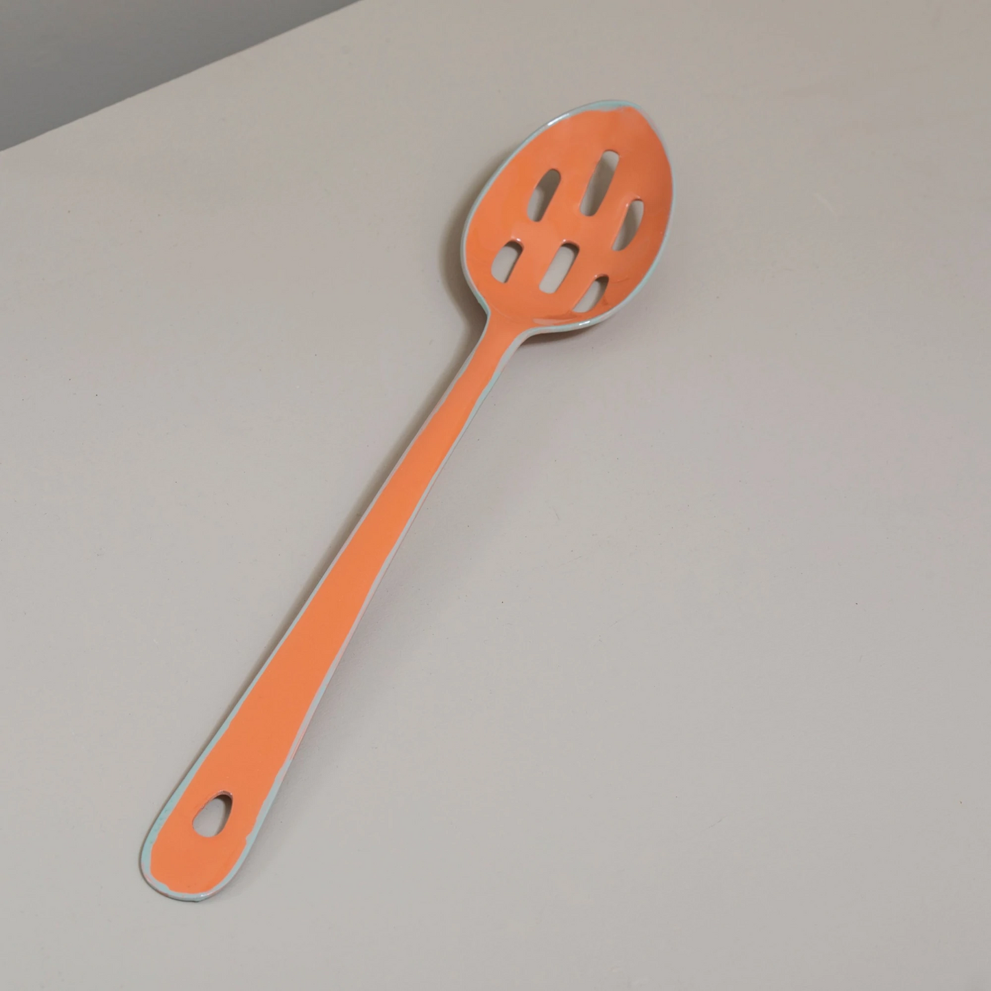 Vintage Enamel "Bright Raspberry" Slotted Spoon - Rustike Home