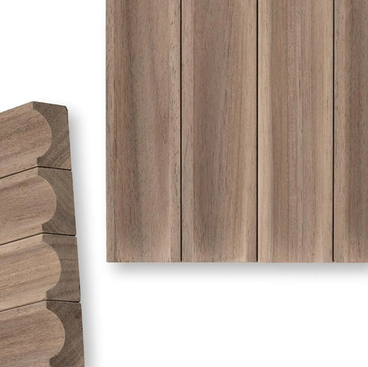 Recessed Tambour Solid Wood Wall Panel | Molding Trim Home Decor - Rustike Home