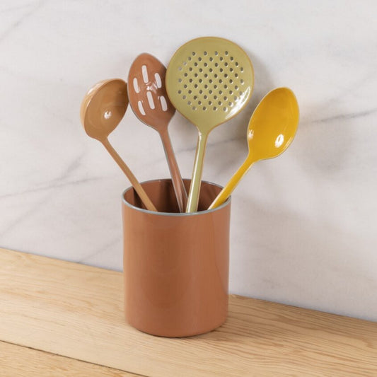 Vintage Enamel "Bright Mango" Mixing Spoon - Rustike Home