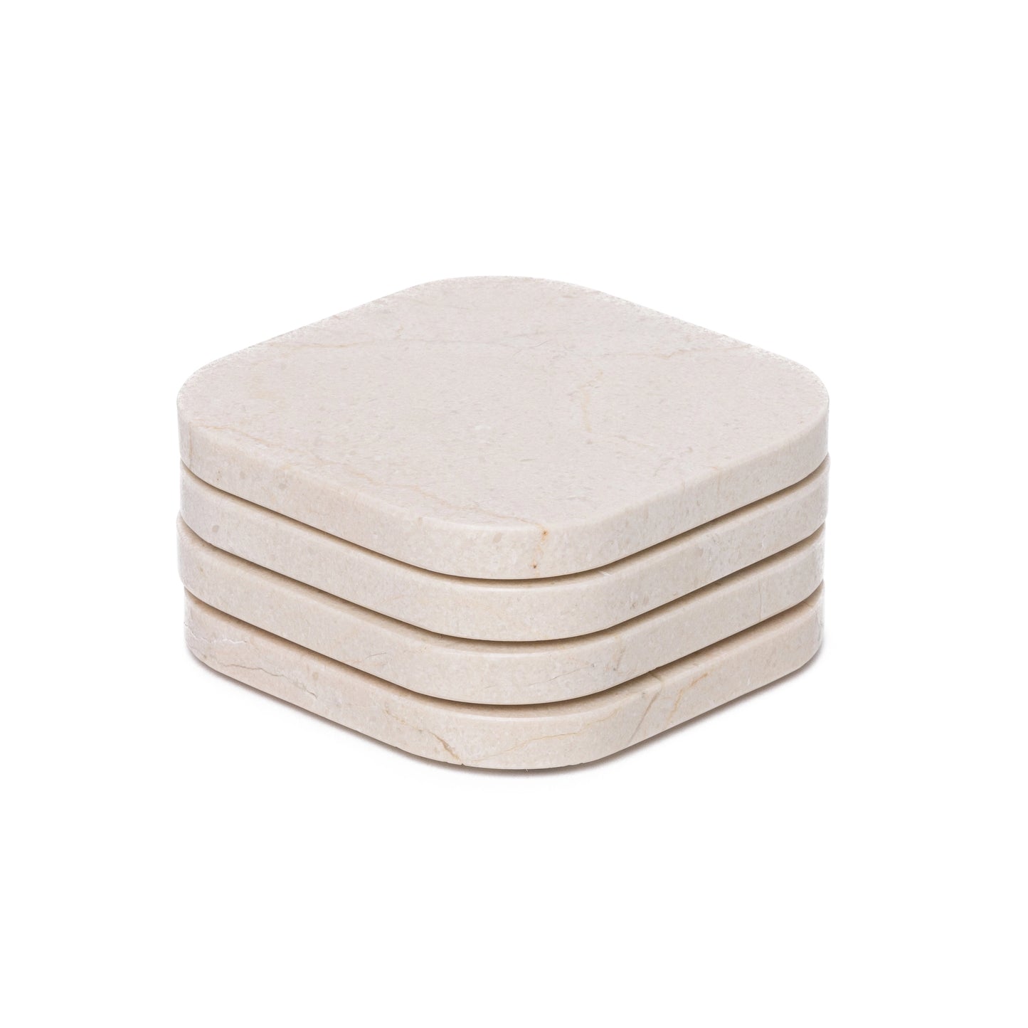 Beige Marble Squared Coasters, Set of 4 - Rustike Home