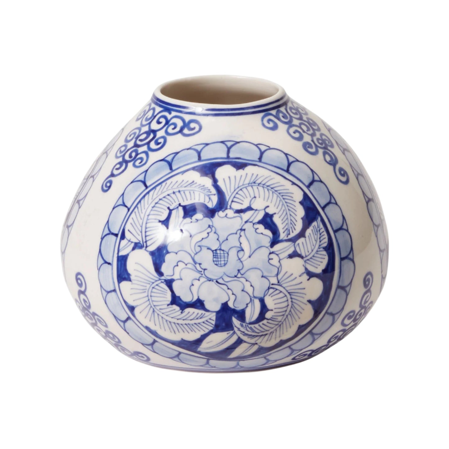 Round White & Blue "Leonor" Vase | Home Decor