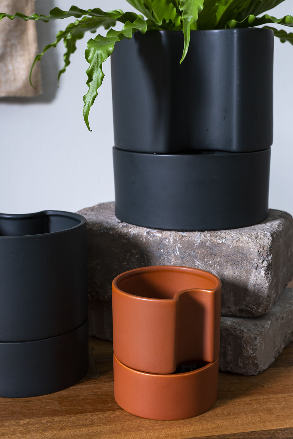 Jett Pot White, Black Planter Pot for Plants | Home Decor - Rustike Home