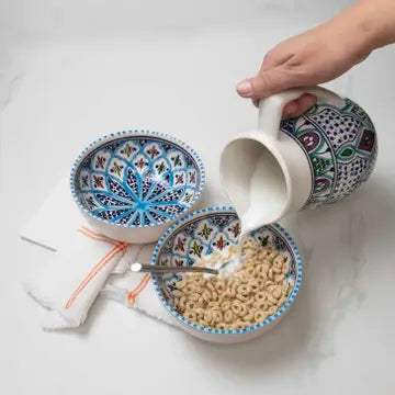 Rosette Hand-Painted Ceramic Cereal & Soup Bowl
