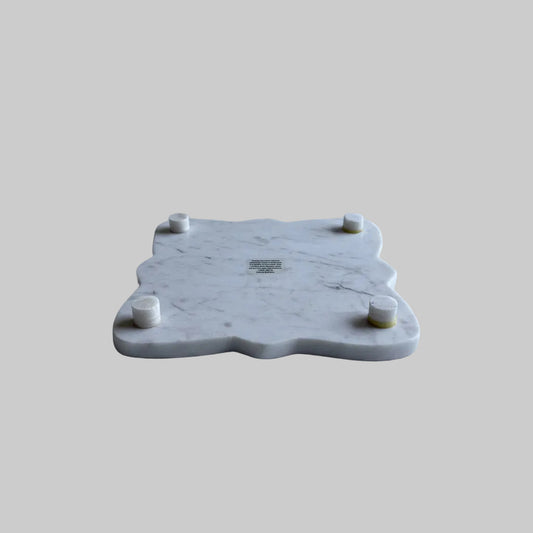 White Square Marble Serving Board Riser 9"