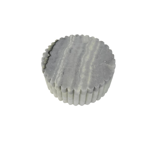 Light Green Marble 5" Ribbed Trinket Box
