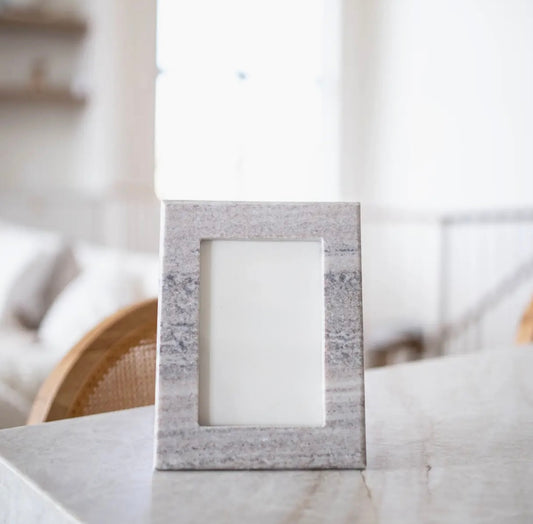 Hand Cut Beige Marble Photo Frame - Rustike Home