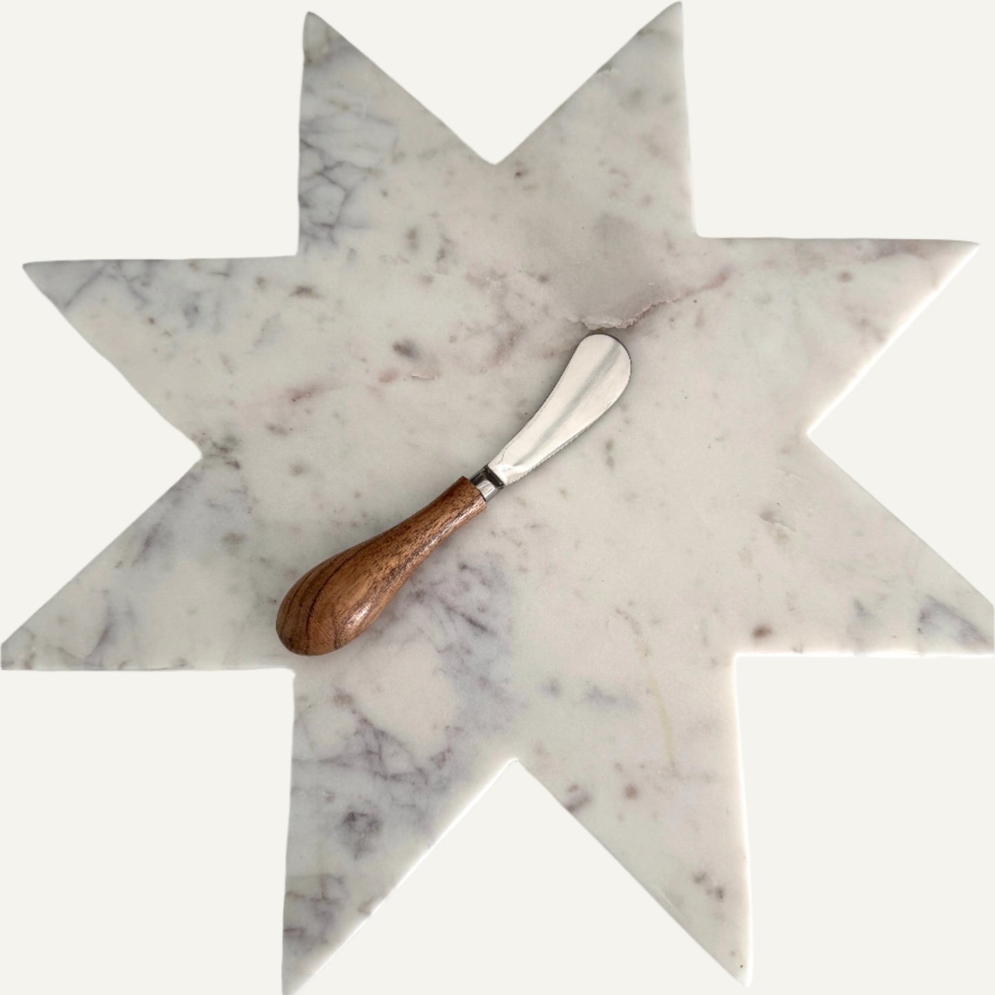 Star White, Gray & Rose Marble Cheese Tray Hand Cut Natural Stone Tray - Rustike Home