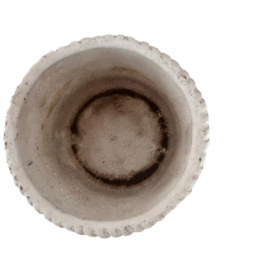 Round Rough "Basket Wave" Cement Distressed Vintage Planter Pot for Home Decor - Rustike Home