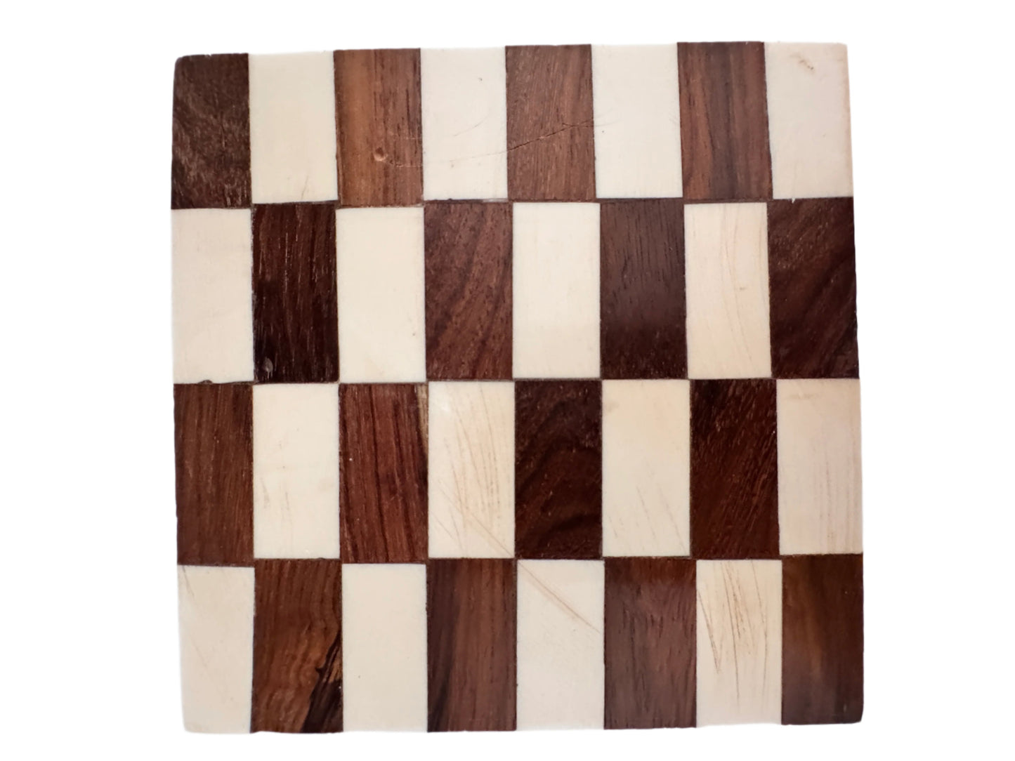 Wood and Resin Rectangular Pattern Coasters, Set of 4 - Rustike Home
