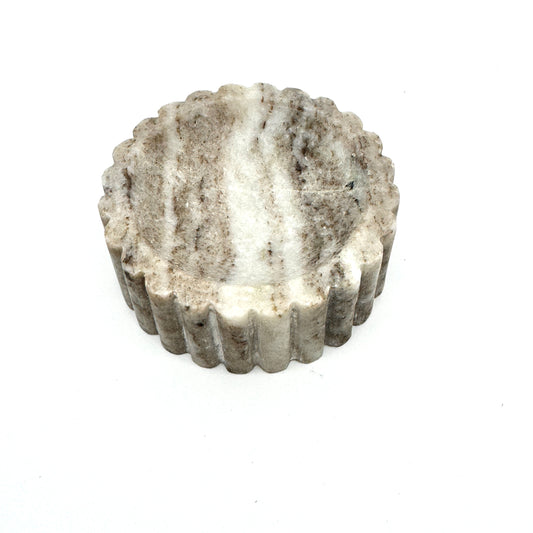 Fluted Soap Dish Beige Marble | Home Decor - Rustike Home