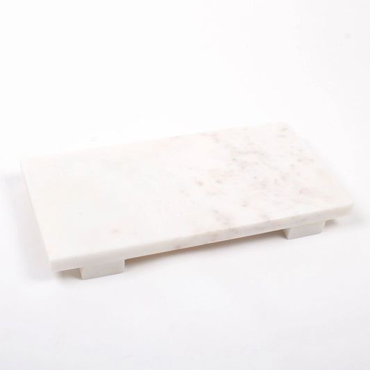 Handcrafted Natural Rectangle Marble Riser Serving Tray - Rustike Home