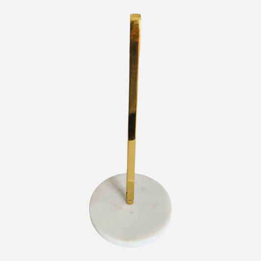 Brass and White Marble Towel Paper Holder - Rustike Home