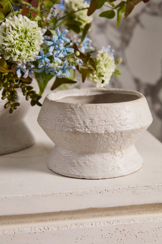 Round Natural "Prom" Footed Compote Planter for Home Decor - Rustike Home