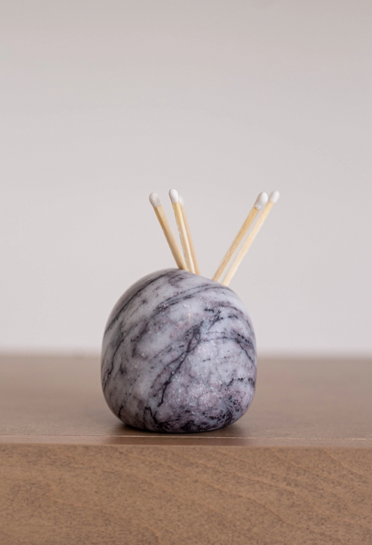 Gray Marble Match Holders - Rustike Home