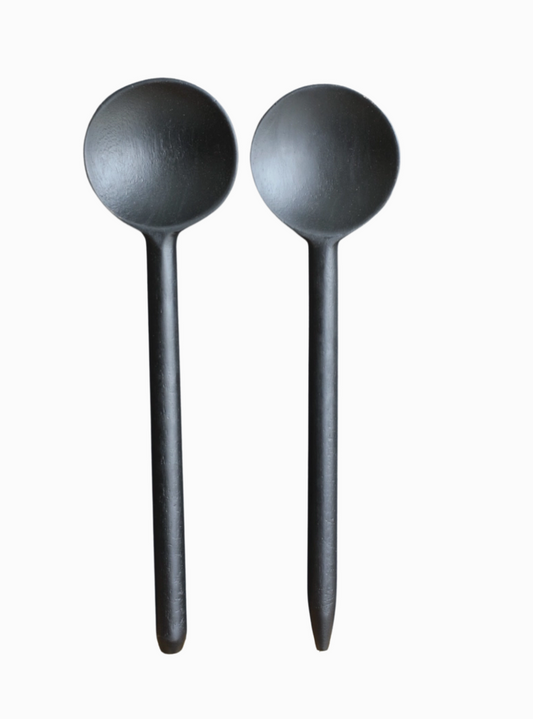 Handmade Mango Wood Spoons Black (Set of 2) - Rustike Home
