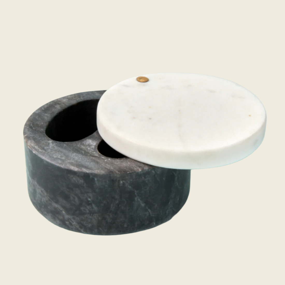 White & Gray Marble Spice Cellar with Lid - Rustike Home