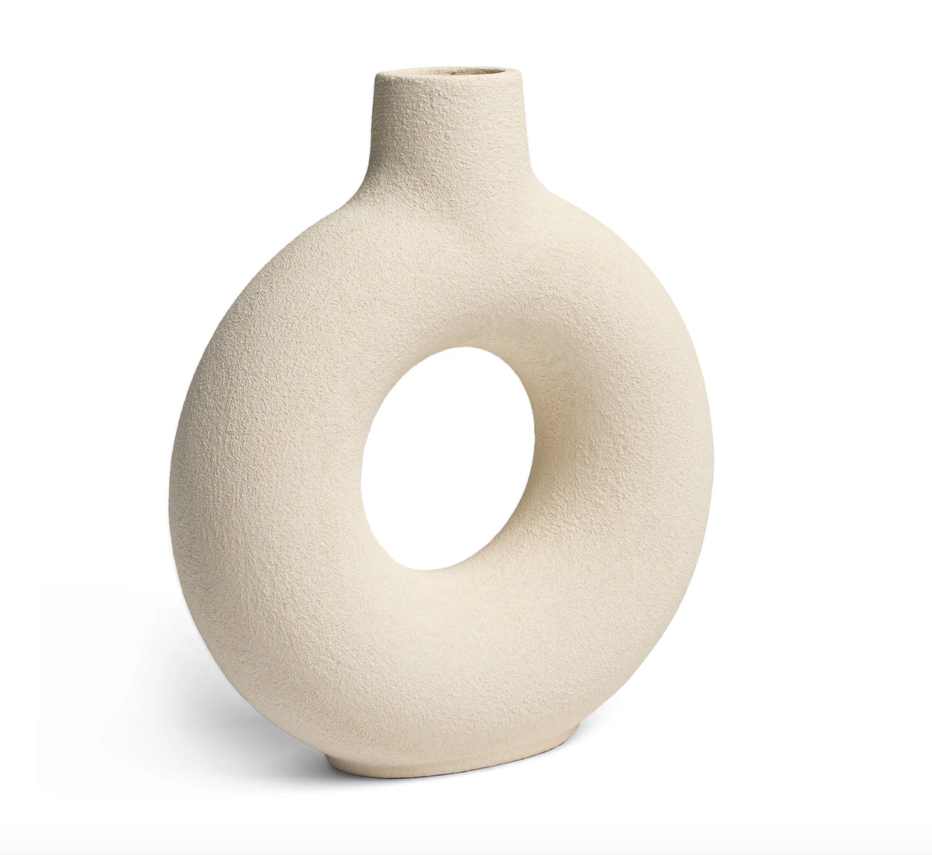 Modern Ring Vase White Large Vase for Home Decor - Rustike Home