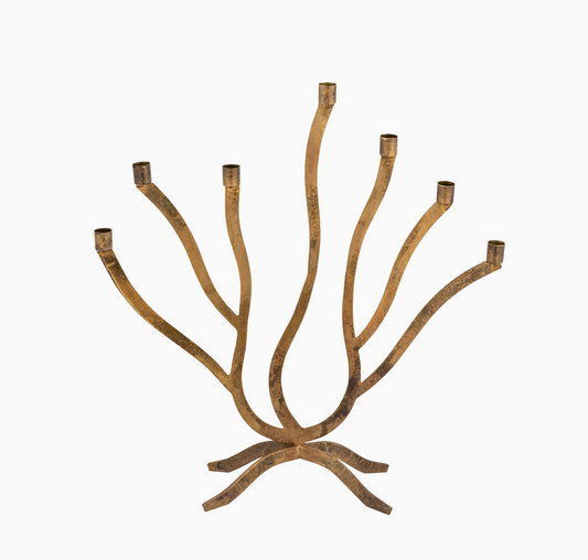 Candle Holder Med Old Brass|Home Decor - Rustike Home