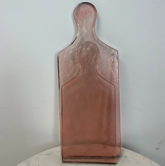 Medium Rectangular Recycled Glass Serving Board Light Pink | Home Art - Rustike Home