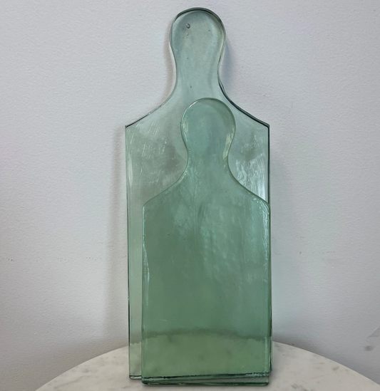 Medium Rectangular Recycled Glass Serving Board Light Green | Home Art - Rustike Home