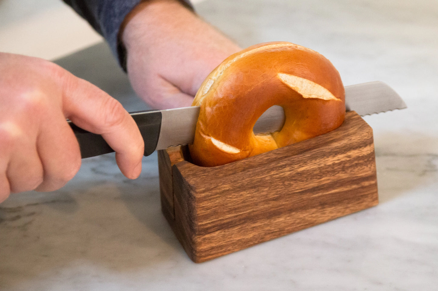 Ironwood Acacia Wood Bagel Miter - Rustike Home