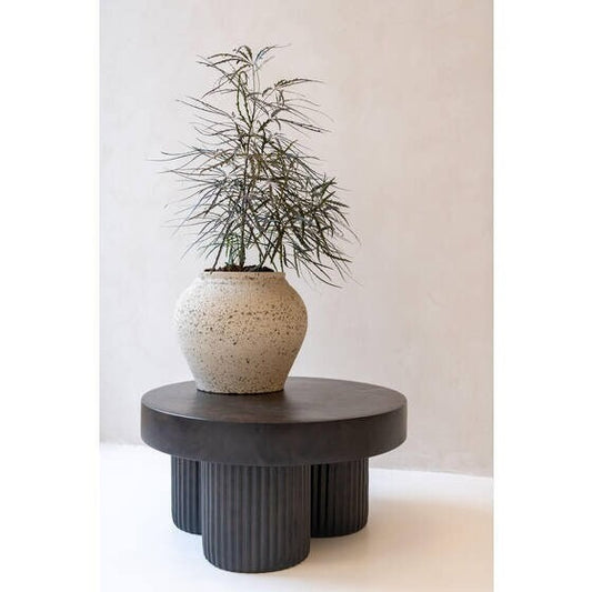 Round Rough Chalk White "California" Vintage Planter Pot for Plants and Home Decor | Style 129 - Rustike Home