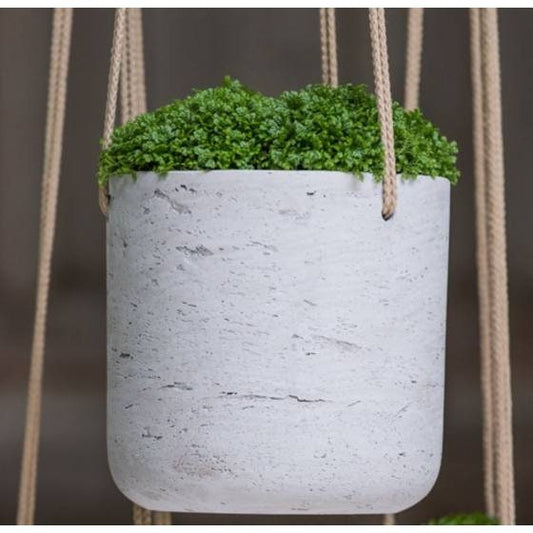 Round Rough Grey Hanging Planter Pot for Plants and Home Decor | Style 131 - Rustike Home