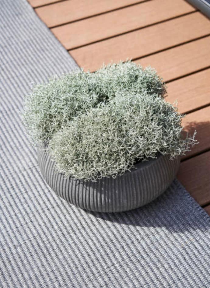 Round Dark Grey Vertically Ridged Planter Pot for Plants and Home Decor| Style 117 - Rustike Home
