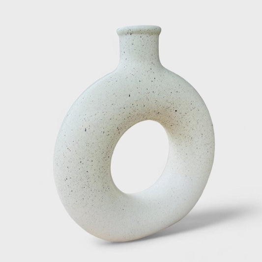 Speckled Round Cutout Vase Pot for Plants and Home Decor - Rustike Home