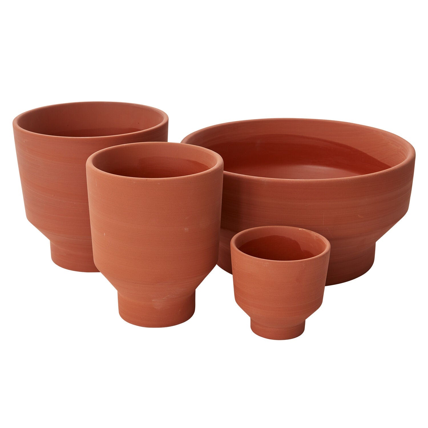 orange plant pots Round Terracotta Serena Orange BOWL Pot BOWL