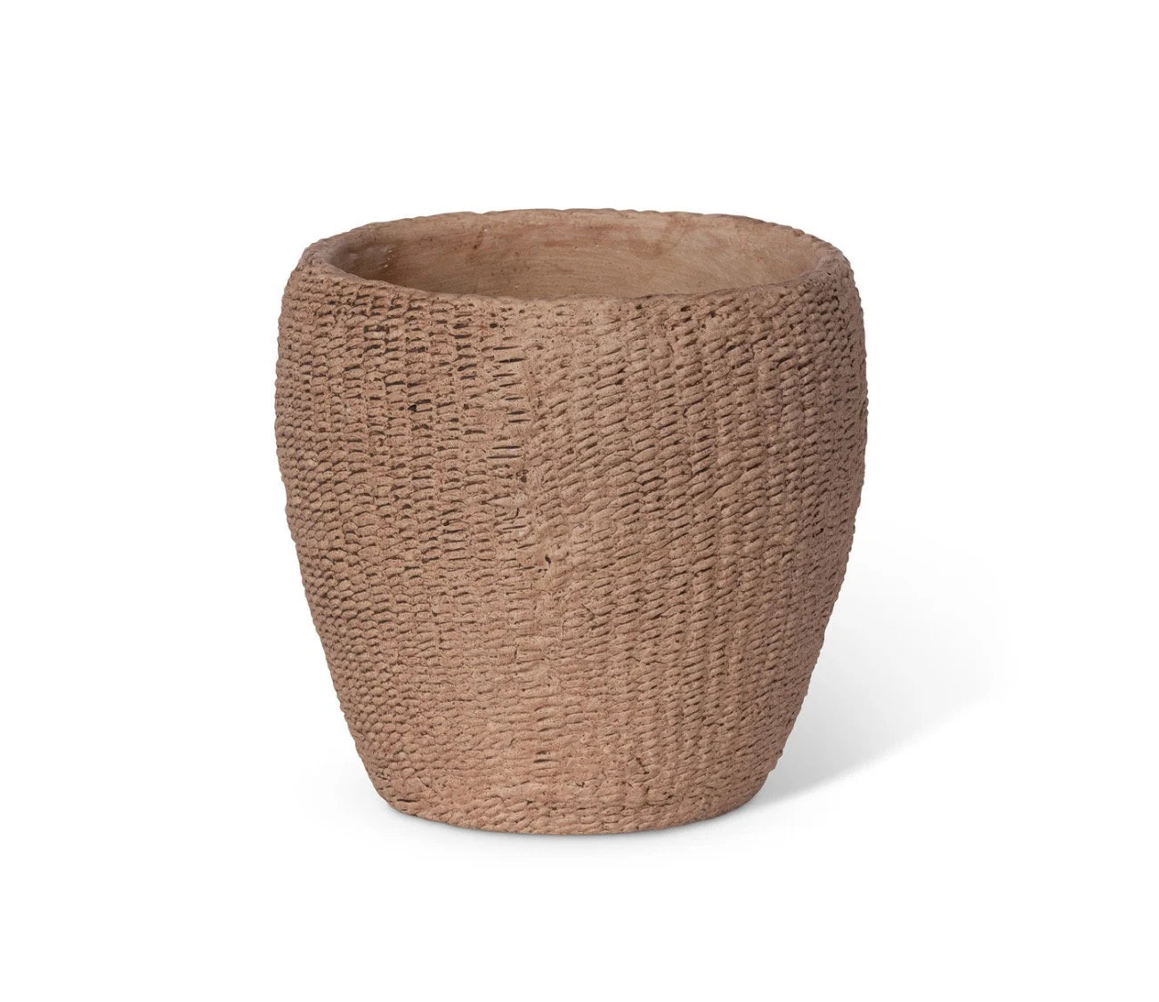 Round Tan "Seagrass" Planter Pot Compote for Plants and Home Decor - Rustike Home
