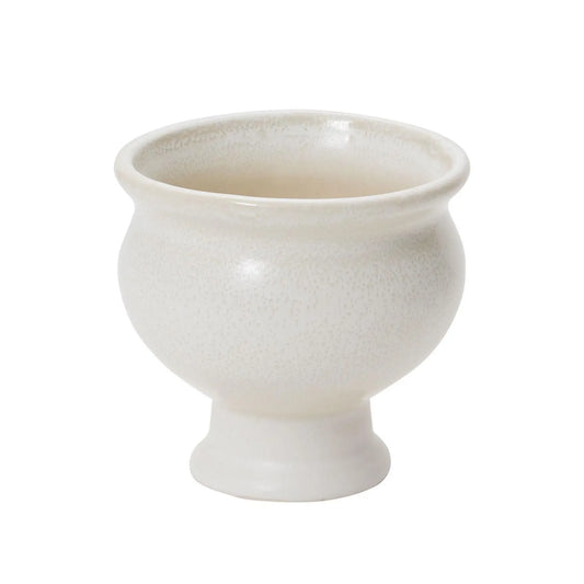 Round White "Ellis" Footed Planter Pot Compote for Plants and Home Decor - Rustike Home