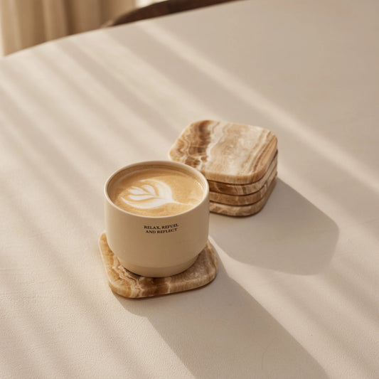 Onyx Marble Squared Coasters, Set of 4