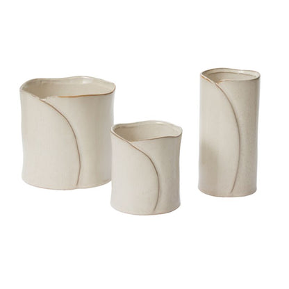 Round Off White "Diana" Vase & Pot| Home Decor - Rustike Home