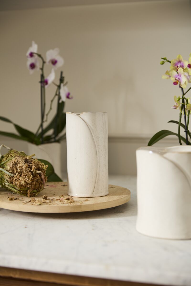 Round Off White "Diana" Vase & Pot| Home Decor - Rustike Home