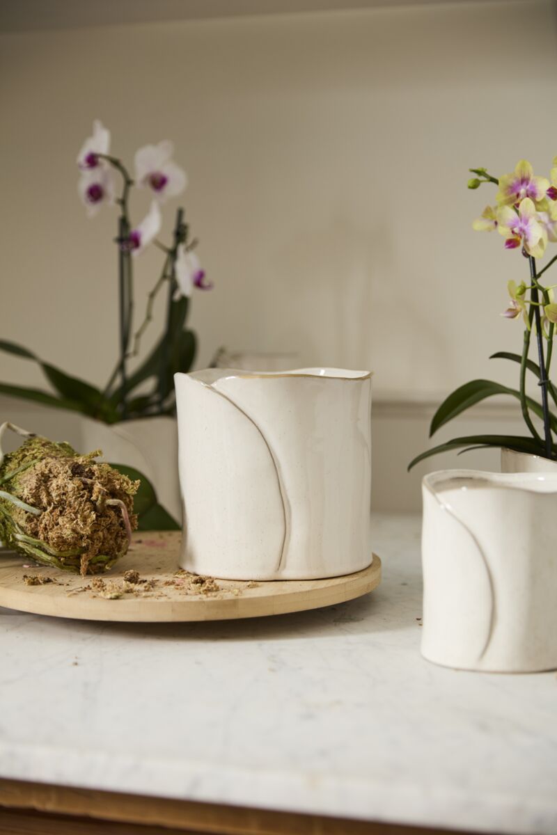 Round Off White "Diana" Vase & Pot| Home Decor - Rustike Home