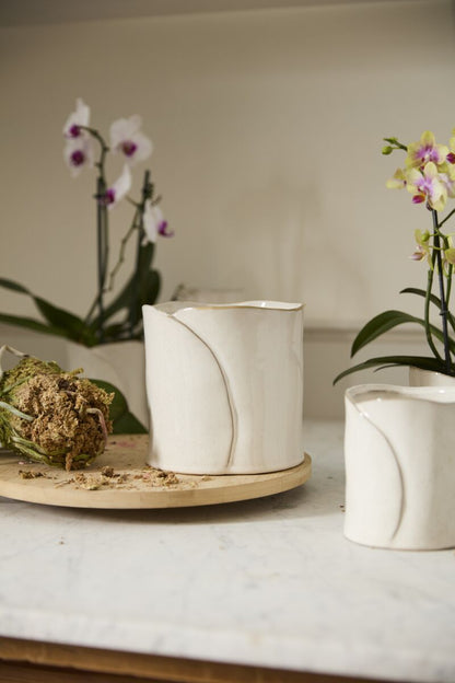 Round Off White "Diana" Vase & Pot| Home Decor - Rustike Home