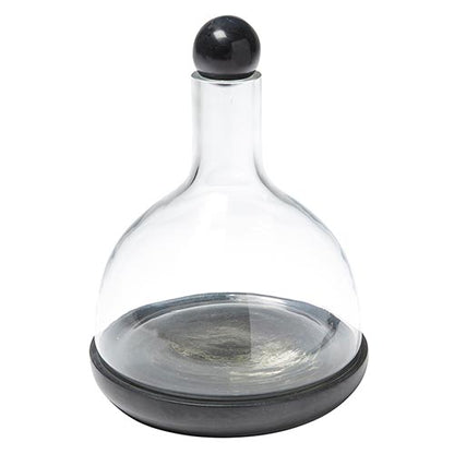 Black Natural Marble and Glass Wine Carafe - Rustike Home
