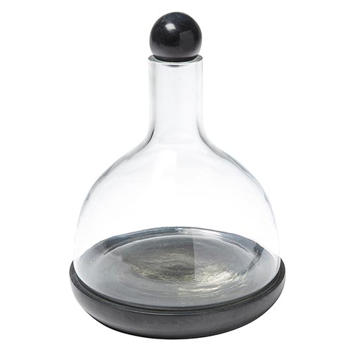 Black Natural Marble and Glass Wine Carafe - Rustike Home