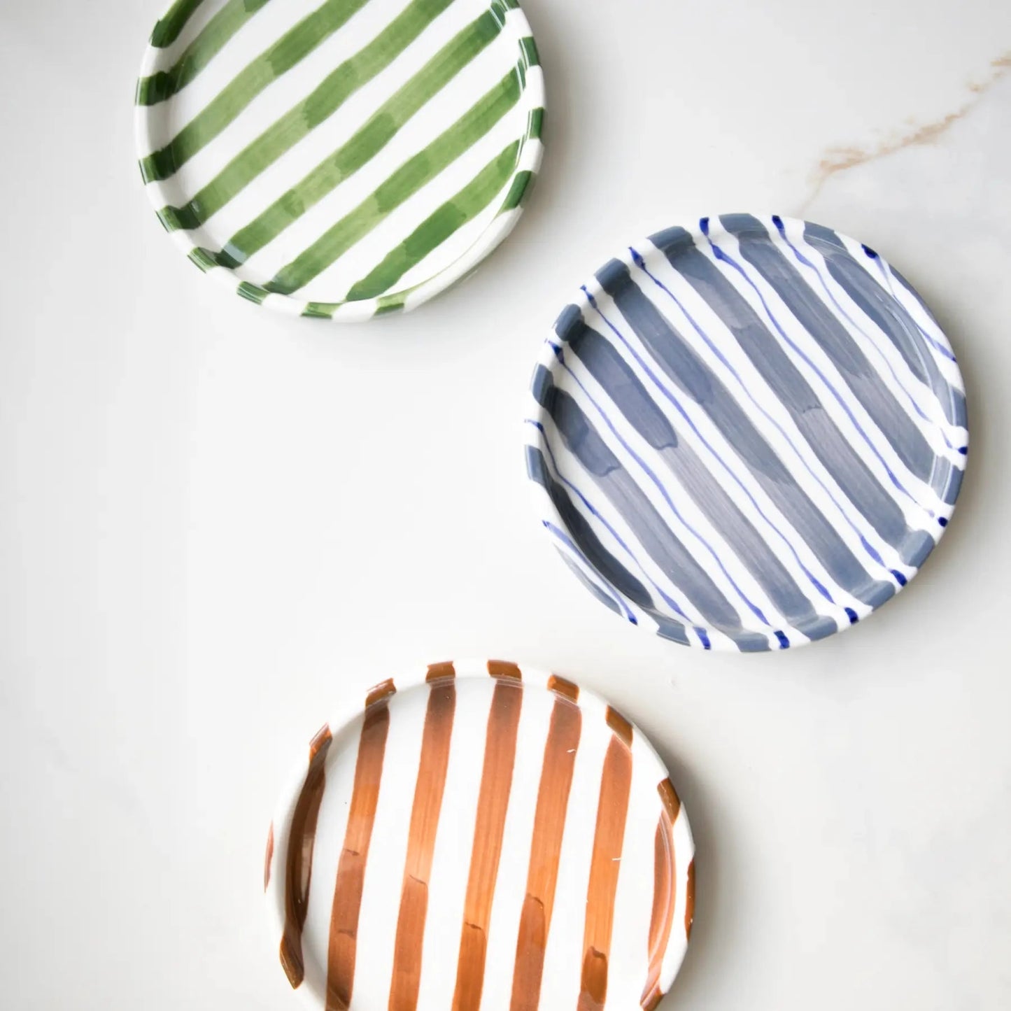 Simple Striped Artisanal 5" Small Plates - Rustike Home