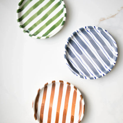 Simple Striped Artisanal 5" Small Plates - Rustike Home