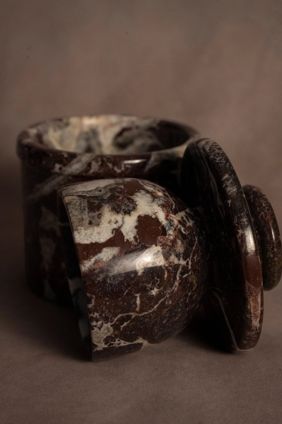 Red Zebra Marble Butter Keeper with Lid