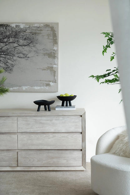 Black Teak Wood Footed Decorative Bowls – Set of 2