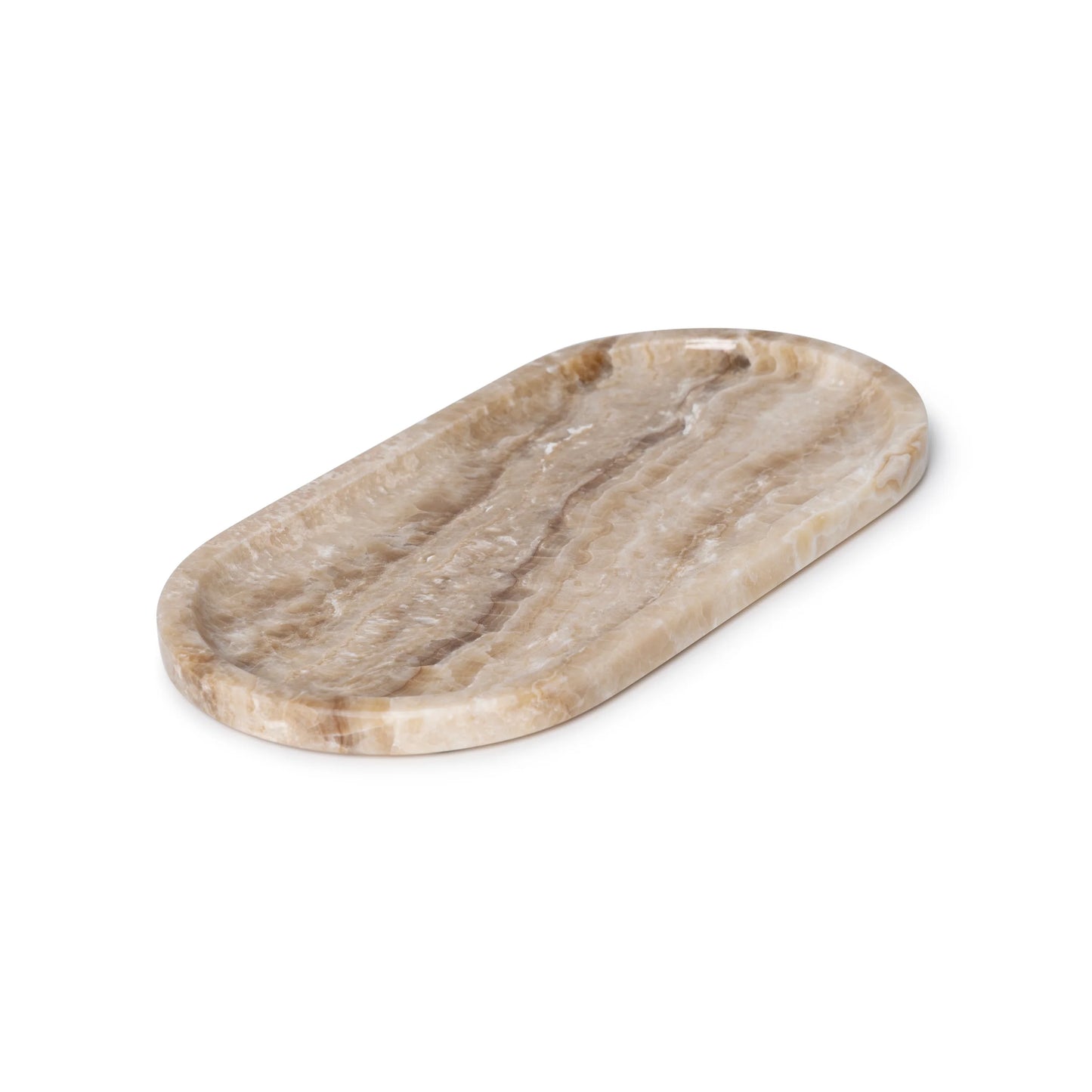 Onyx Natural Marble Oval Tray - Rustike Home