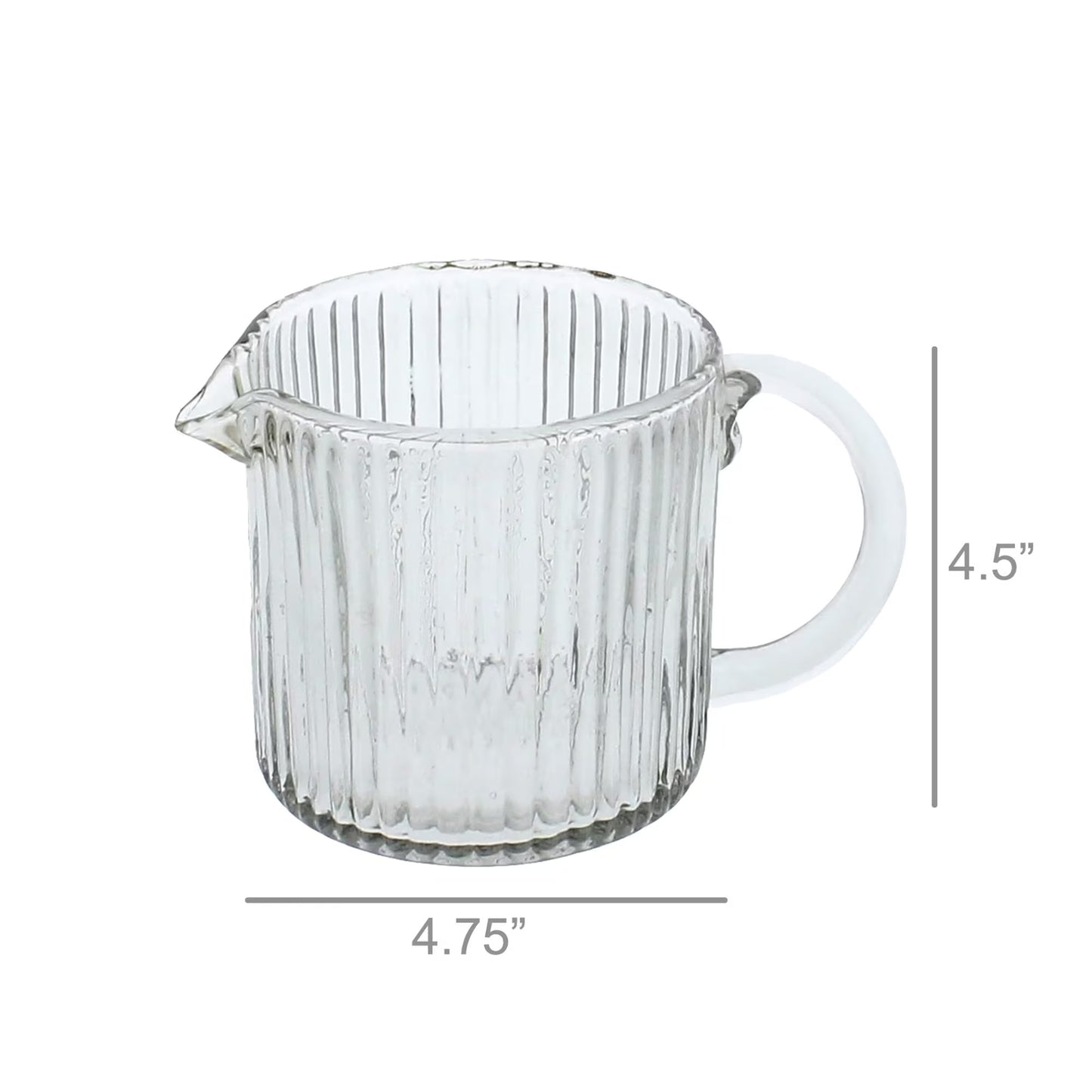 Glass Fluted "Sevilla" Pitcher Ribbed Elegant Wine and Tea Serving - Rustike Home