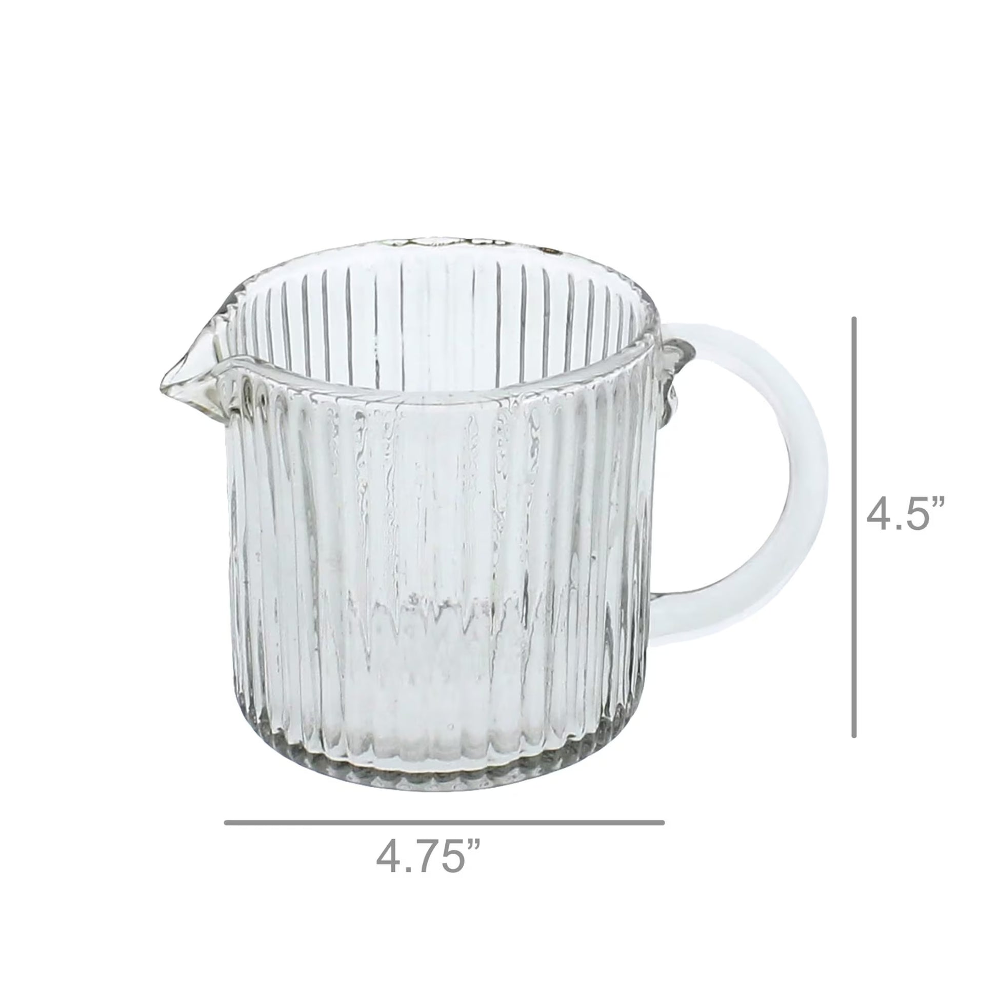 Glass Fluted "Sevilla" Pitcher Ribbed Elegant Wine and Tea Serving - Rustike Home