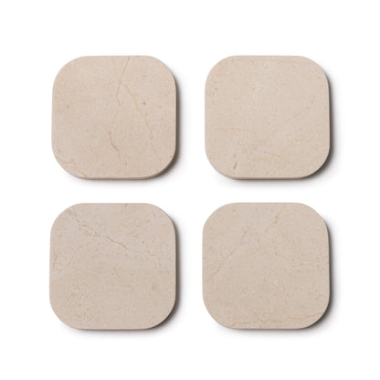 Beige Marble Squared Coasters, Set of 4 - Rustike Home