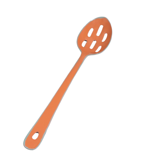 Vintage Enamel "Bright Raspberry" Slotted Spoon - Rustike Home