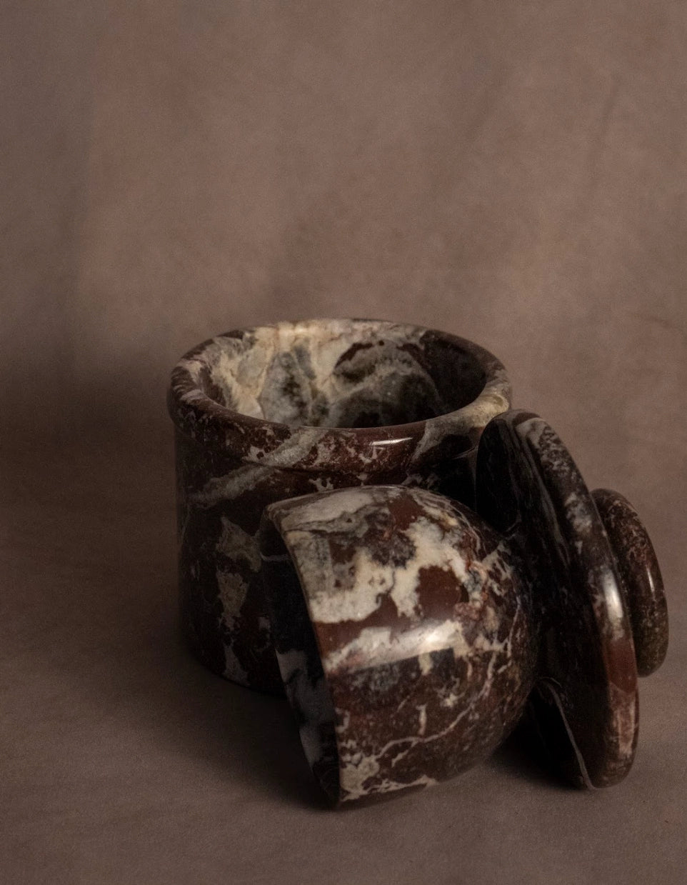 Red Zebra Marble Butter Keeper with Lid