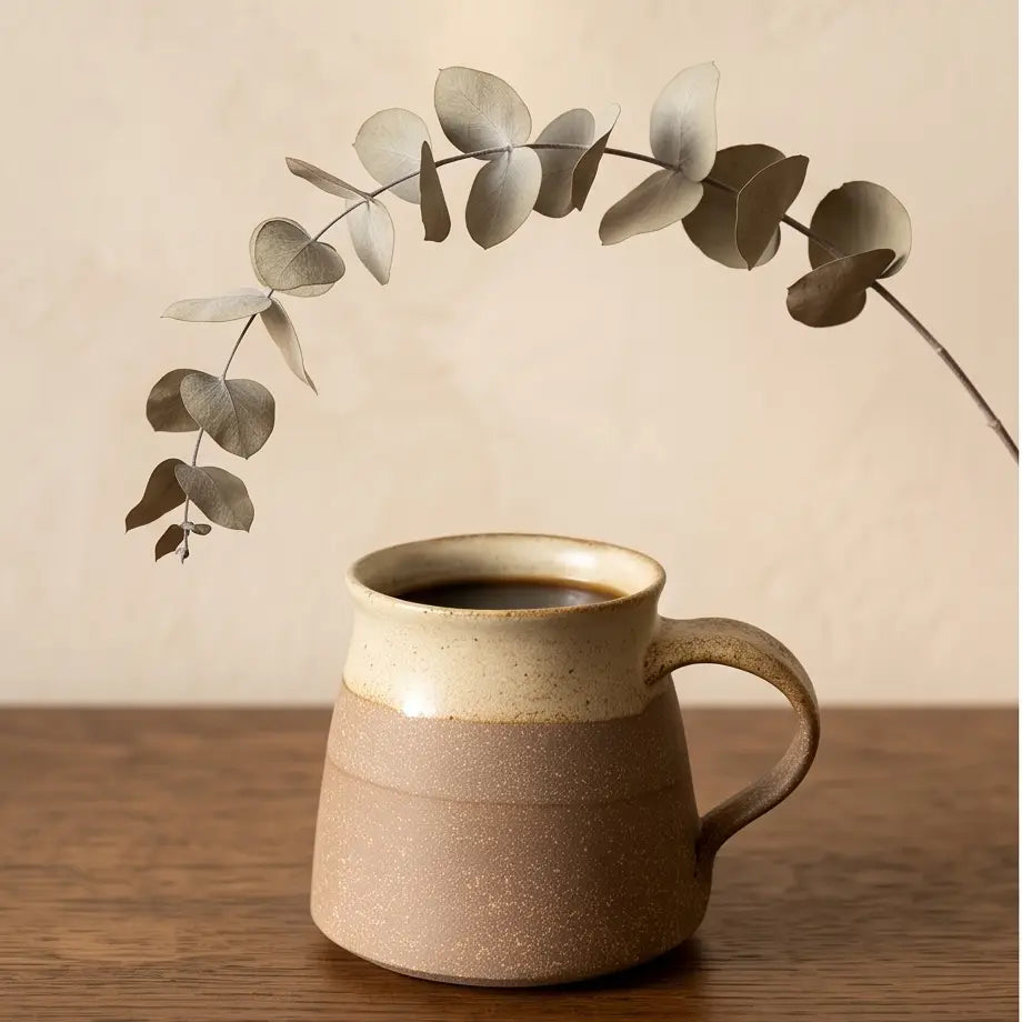 SimpleSmall Rustic Off White Coffee, Tea, Espresso Mug Striped Artisanal Coffee and Tea Mugs (Copy)